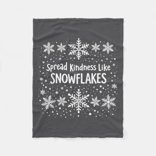 Spread Kindness Like Snowflakes Winter Funny Sayin フリースブランケット (正面)