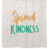 Spread Kindness Shower Curtain, Colorful Hearts シャワーカーテン (正面)