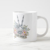"Spread Kindness" Skeleton Peace Sign – Watercolor ジャンボコーヒーマグカップ (右)