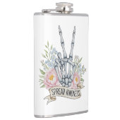 "Spread Kindness" Skeleton Peace Sign – Watercolor フラスク (右)