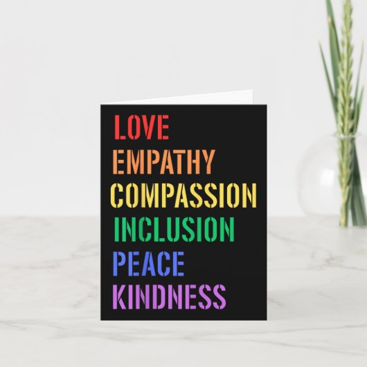 Spread Love Empathy Compion Peace Kindness Inclusi カード (正面)
