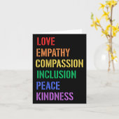 Spread Love Empathy Compion Peace Kindness Inclusi カード (黄色い花)