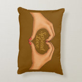 Spread Love Heart Hands Gold Quote –Throw Pillow アクセントクッション (裏面(縦))