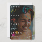 Spread Love Hope Peaceタイポグラフィモダン写真 シーズンカード (正面)