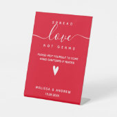 Spread Love not Germs - Covid 結婚 Safety's 台座サイン (正面)