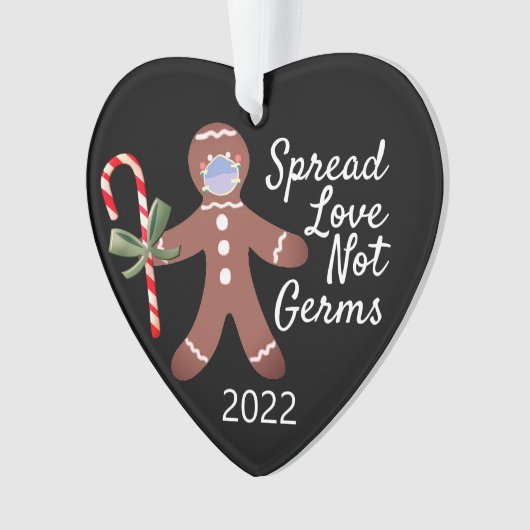 Spread Love Not Germs Covid 19 Gingerbread 2020 オーナメント (正面)