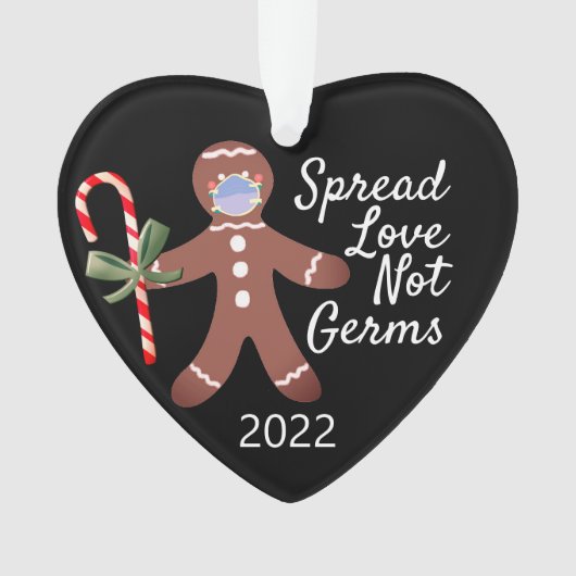 Spread Love Not Germs Covid 19 Gingerbread 2020 オーナメント (正面)