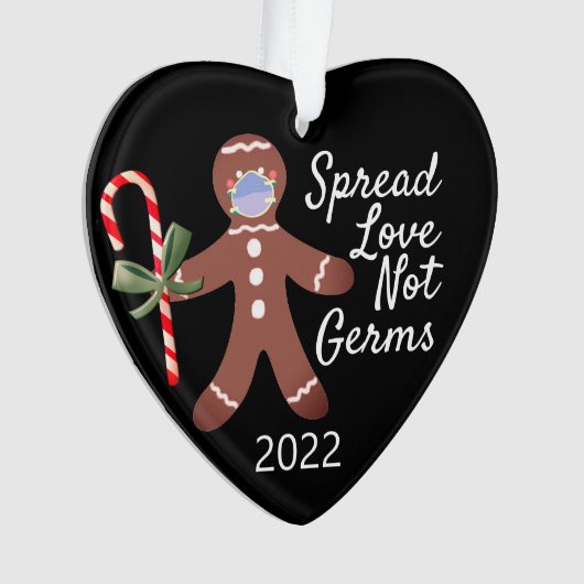 Spread Love Not Germs Covid 19 Gingerbread 2020 オーナメント (正面)