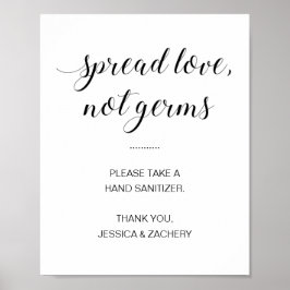 Spread Love Not Germs Hand Sanitizer 結婚's ポスター