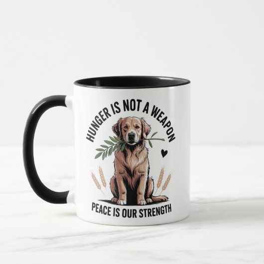 Spread Love & Peace with Our Golden Retriever マグカップ (左)