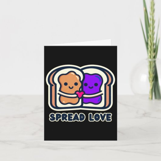 Spread Love Peanut Butter And Jelly Valentine Desi カード (正面)