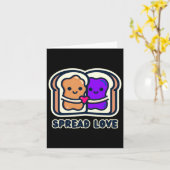 Spread Love Peanut Butter And Jelly Valentine Desi カード (黄色い花)