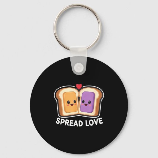 Spread Love Peanut Butter And Jelly Valentine Desi キーホルダー (正面)