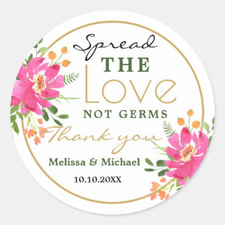 Spread Love Sanitizerフローラ結婚's Thank You ラウンドシール