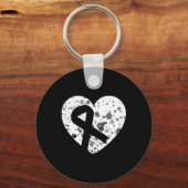 Spread Love With Graphic Heart And Ribbon Cancer  キーホルダー (正面)