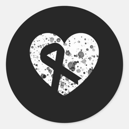 Spread Love With Graphic Heart And Ribbon Cancer ラウンドシール (正面)