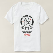 ✌️ Spread Peace Not Piece - はっきりした Peace & Love St Tシャツ (デザイン正面)