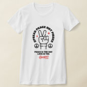 ✌️ Spread Peace Not Piece - はっきりした Peace & Love St Tシャツ (レイダウン)