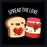 Spread The Love Funny Jam and Bread Pun Dark BG ポスター<br><div class="desc">Spread The Love Funny Jam and Bread Pun features a jar of jam and slice of bread chillin as they spread their love. Funny Pun gift for family and friends who love spreading their love for puns.</div>