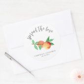 Spread The Love Peach Jam Wedding Favor ラウンドシール (封筒)