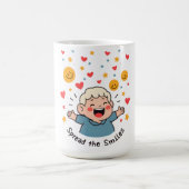 Spread the Smiles – Cute & Cheerful Doodle Cartoon コーヒーマグカップ (中央)