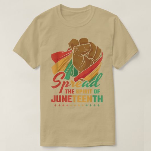 Spread The Spirit Of Juneteenth 1865  Tシャツ (デザイン正面)