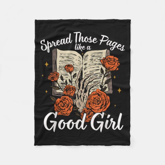 Spread Those Pages Like A Good Girl Dark Romance S フリースブランケット (正面)