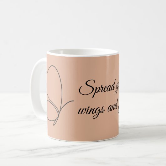 Spread Your Wings and Fly — Butterfly Mug コーヒーマグカップ (正面左)
