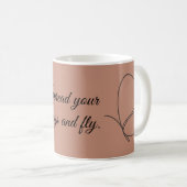 Spread Your Wings and Fly — Butterfly Mug コーヒーマグカップ (正面右)