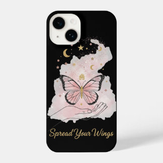 Spread Your Wings Butterfly Celestial Magic black iPhone 14ケース
