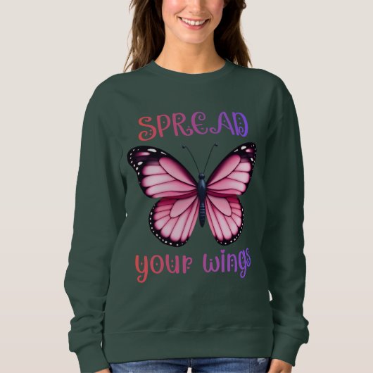Spread Your Wings – Inspirational Butterfly  スウェットシャツ (正面)