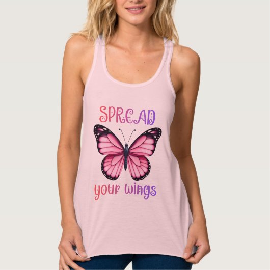 Spread Your Wings – Inspirational Butterfly  タンクトップ (正面)