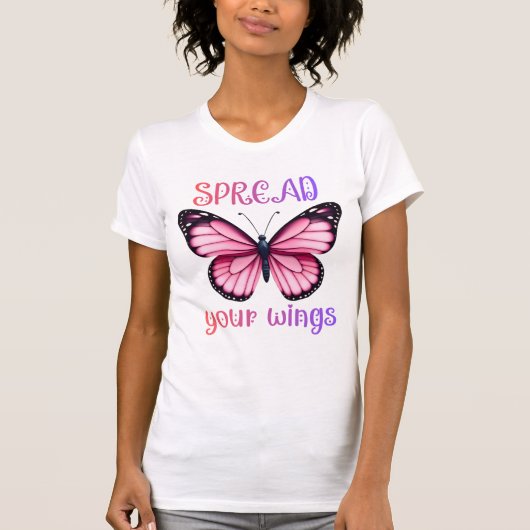 Spread Your Wings – Inspirational Butterfly  Tシャツ (正面)