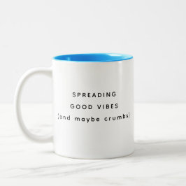 Spreading Good Vibes Happy Humorous Coworker Mug ツートーンマグカップ