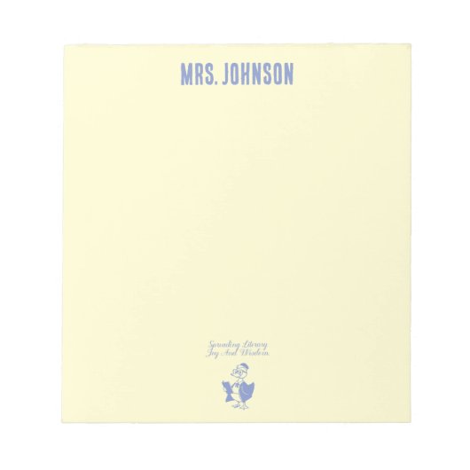 Spreading Literary Joy & Wisdom Educator Design ノートパッド (正面)