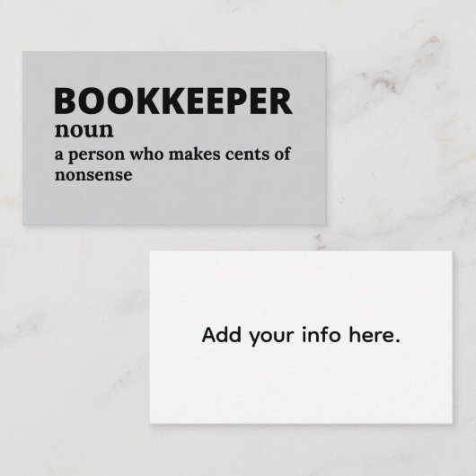 Spreadsheet King - Funny Bookkeeper Meaning 名刺 (正面/裏面)