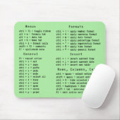 Spreadsheet officeキーボードショートカット緑 マウスパッド (マウス)