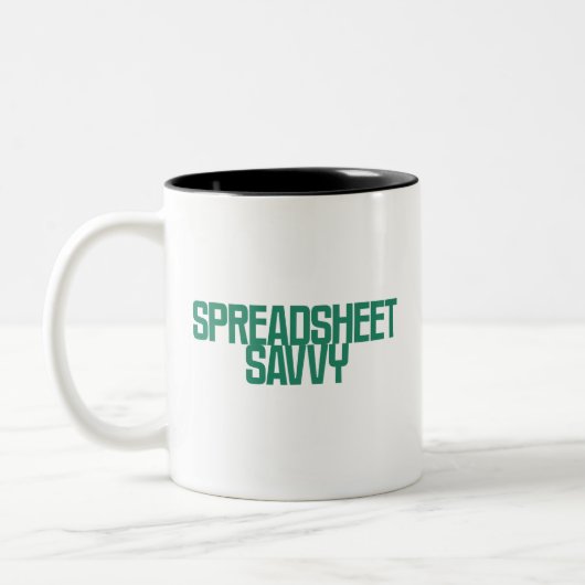 Spreadsheet Savvy | Excelスキル達人デザイン ツートーンマグカップ (左)