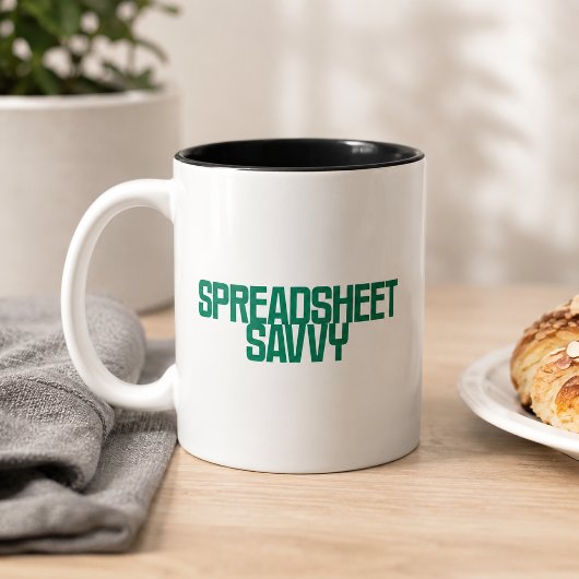 Spreadsheet Savvy | Excelスキル達人デザイン ツートーンマグカップ
