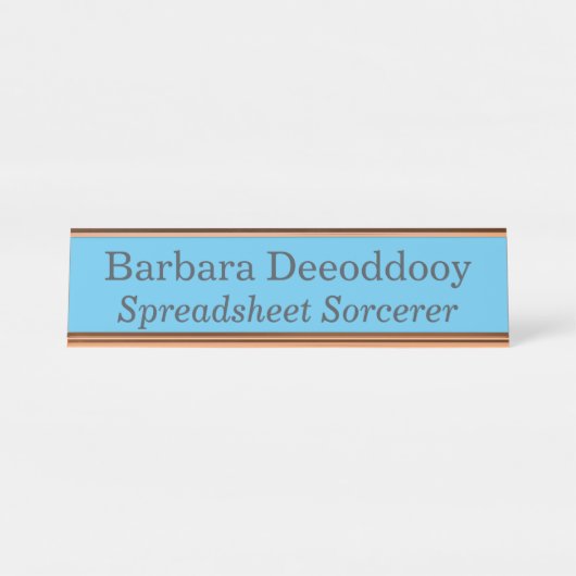 Spreadsheet Sorcerer Blue デスクネームプレート (正面)
