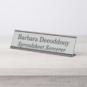 Spreadsheet Sorcerer Gray Silver デスクネームプレート (正面)