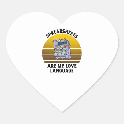 Spreadsheets are my love language ハートシール (正面)