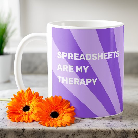 Spreadsheets Are My Therapy Purple コーヒーマグカップ