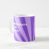 Spreadsheets Are My Therapy Purple コーヒーマグカップ (正面左)