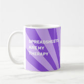 Spreadsheets Are My Therapy Purple コーヒーマグカップ (左)