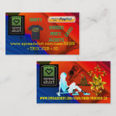 SPREADSHIRT SK8Nのトラック運転手3D DIGITALの子供の背景 名刺 (正面/裏面)