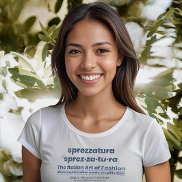 SPREZZATURA: ファッションのイタリアンアート-ブルーデニム Tシャツ