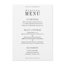 Sprigリースクラシック結婚のDinner Menu