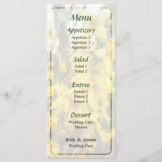 Sprig of Forsythiaのメ結婚ニュー メニュー (正面)