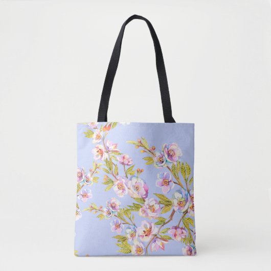Sprigs of flowering apple or cherry trees on the b トートバッグ (正面)